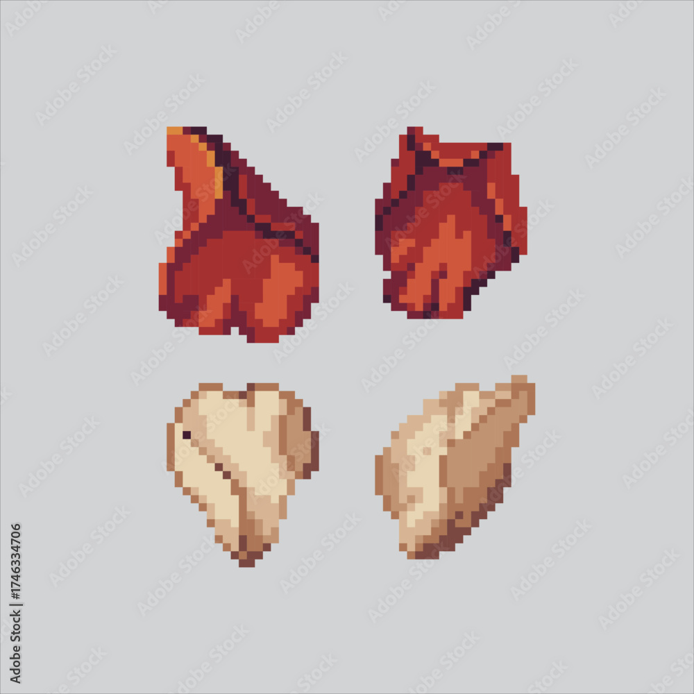 Fototapeta premium Pixel art illustration Flower Petals. Pixelated Garden Loose Flower Petals. Garden Loose Flower Petals Icon pixelated for the pixel art game and icon for website and video game. old school retro.