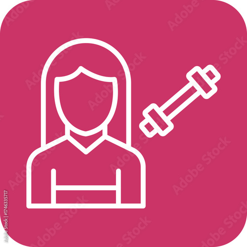 Fitness Trainer Female Icon Style