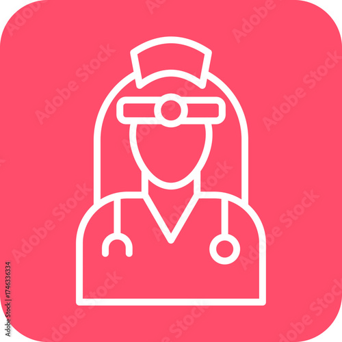Ophthalmologist Female Icon Style