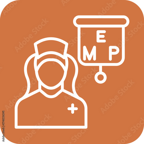 Ophthalmic Nurse Female Icon Style
