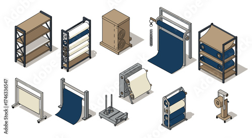 Industrial textile equipment: isometric fabric machinery for efficient production