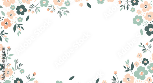 A border of delicate floral illustrations in pastel colors.