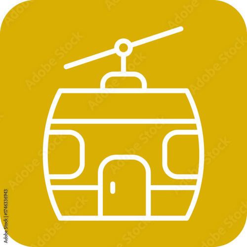 Cable Car Cabin Icon Style