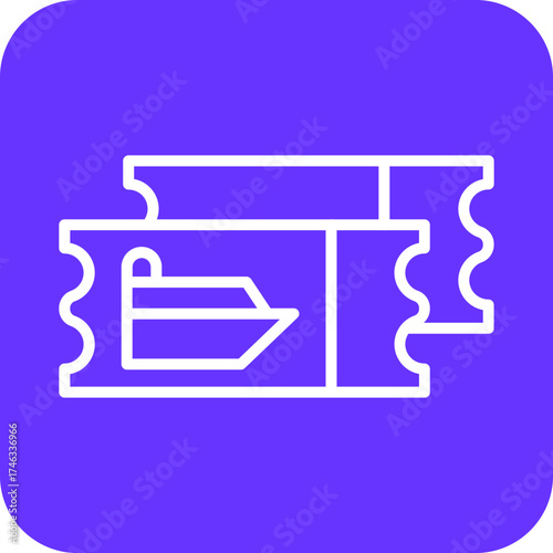 Cruise Ticket Icon Style