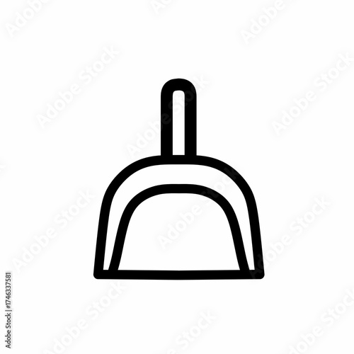 Dustpan outline icon for cleaning and household chores illustration