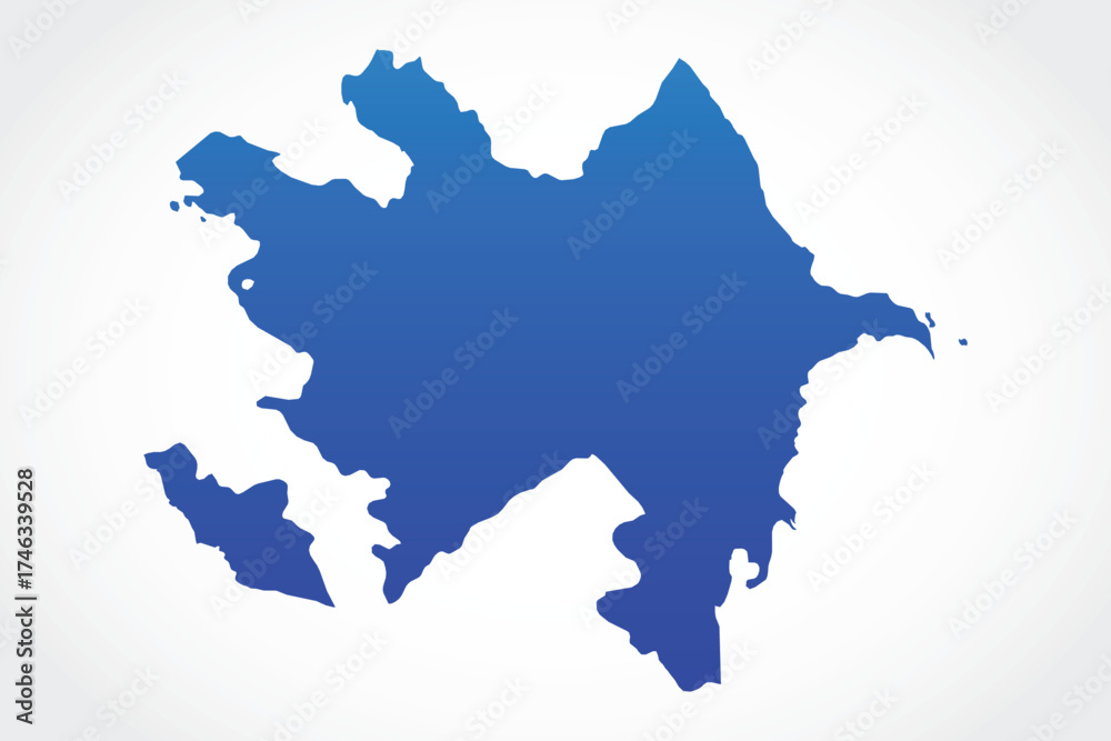 Fototapeta premium Vector graphic artwork suitable for print and web containing flat detailed map of AZERBAIJAN