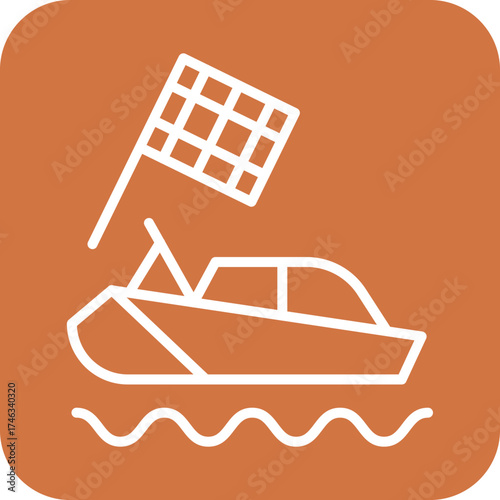 Powerboat Racing Icon Style