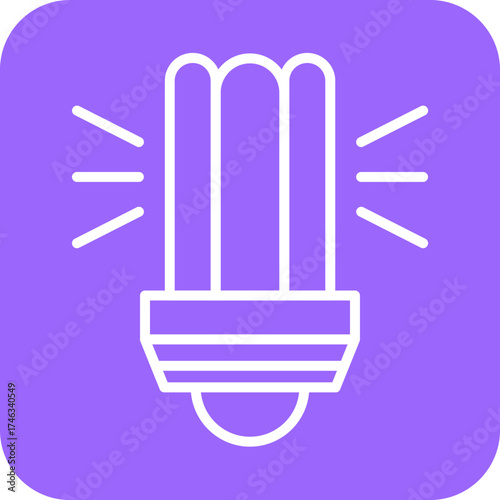 Fluorescent Light Bulb Icon Style