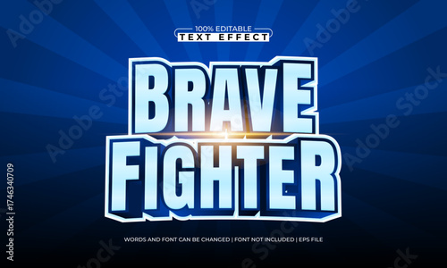 brave fighter editable text effect