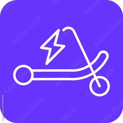 Electric Kick Scooter Icon Style