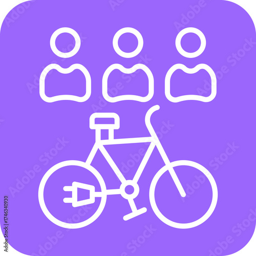 Electric Bike Share Icon Style