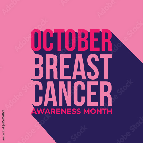 Breast Cancer Awareness Month: A visual reminder of October's focus, the message Breast Cancer Awareness Month is prominently displayed, combining pink and purple hues to draw attention to the cause.