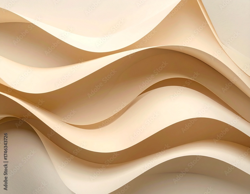 Obraz premium Abstract orange wave background with flowing vector lines and 3d curve shapes creates a decorative light silk texture wallpaper design for a modern art banner backdrop