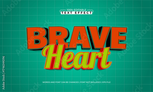 brave heart editable text effect