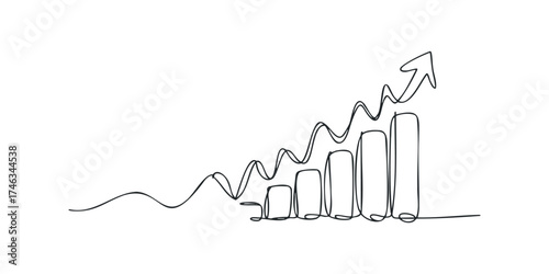 Line Graph Showing Upward Trend and Growth