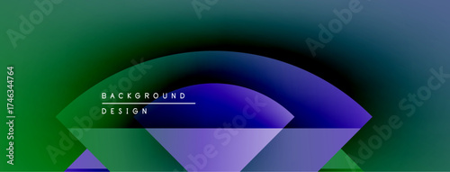 Abstract gradient background. Blue, green hues blend smoothly. Text reads background design. Modern, vibrant visual element.