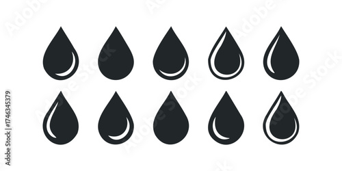 Water Drop Icons Set Collection
