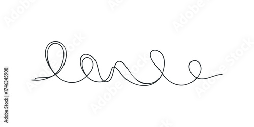 Continuous Line Drawing of the Word Love
