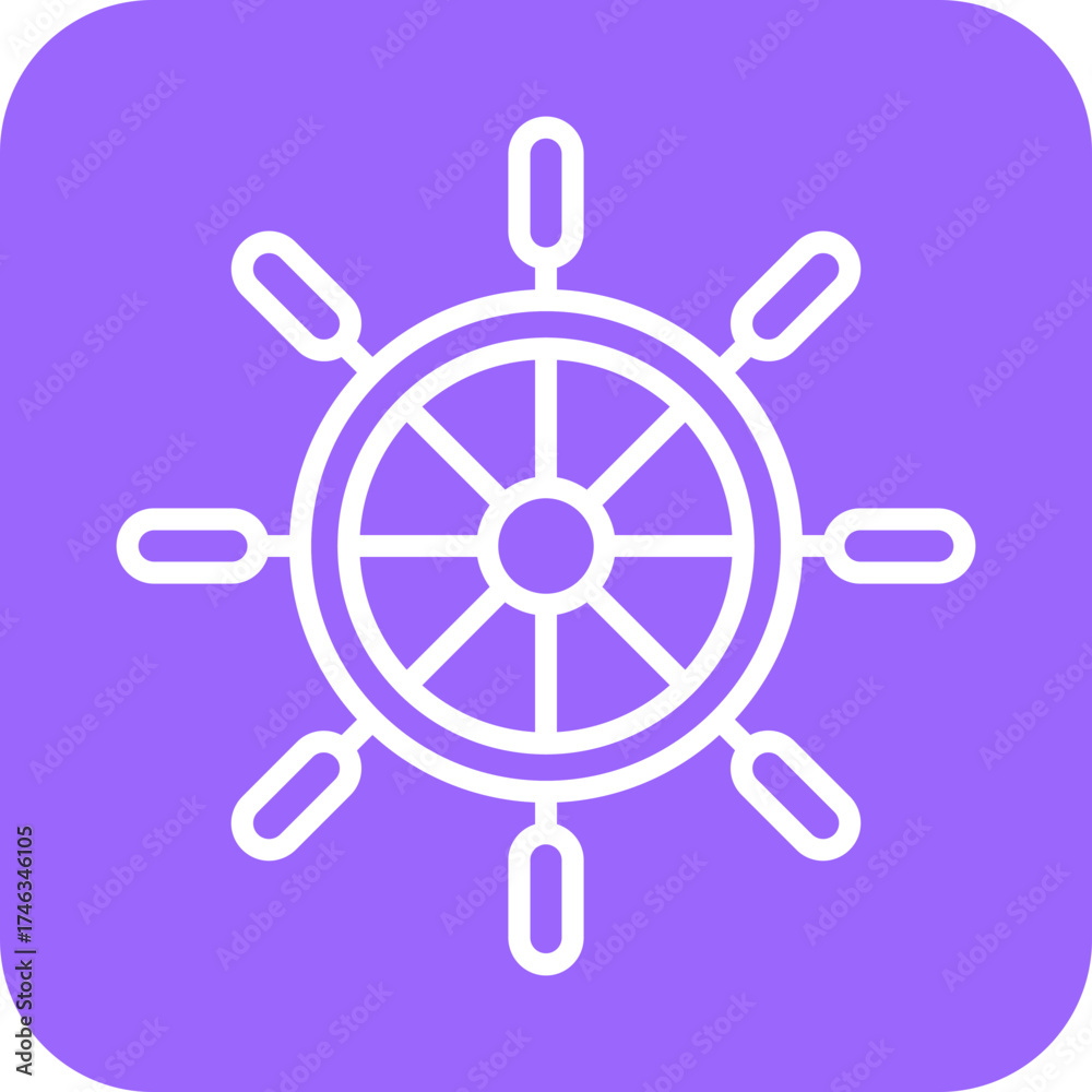 Obraz premium Ship Wheel Icon Style