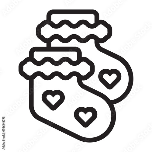 baby socks line icon