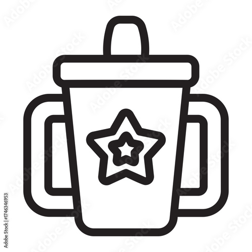 sippy cup line icon