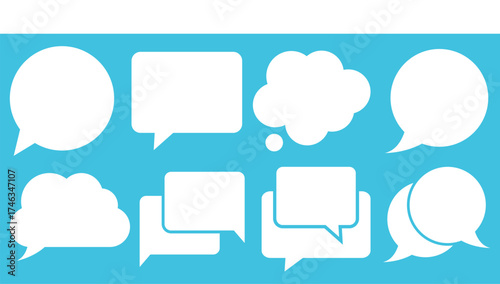 Quote box frame, big set. Quote text in speech bubble. Quote box icon. Vector illustration