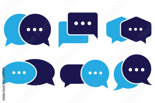 Quote box frame, big set. Quote text in speech bubble. Quote box icon. Vector illustration