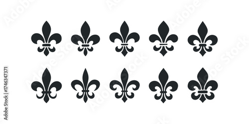 Fleur de lis symbol collection for heritage and royal themes