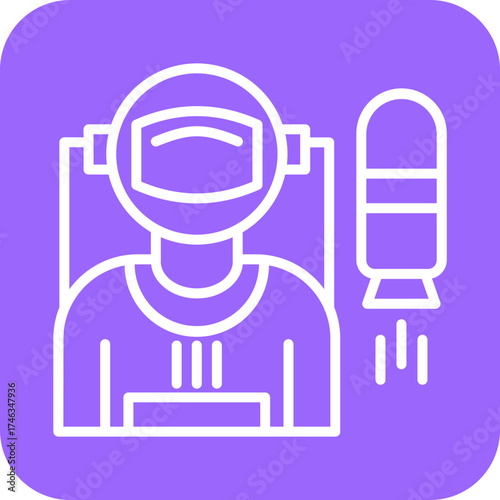 Astronaut Flying Icon Style
