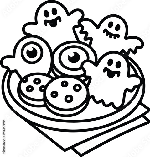 Vector art of halloween cookies.