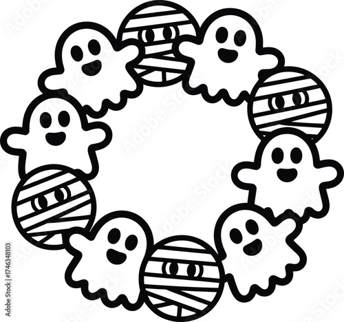 Vector art of halloween wreath.