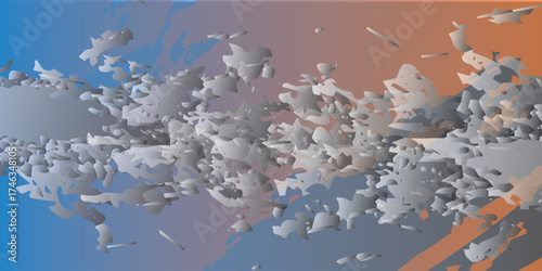 Abstract Gray and Blue Geometric Shapes Pattern.