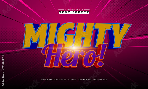 mighty hero editable text effect