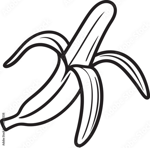 Banana Skin Silhouette | Black Vector Illustration Artwork