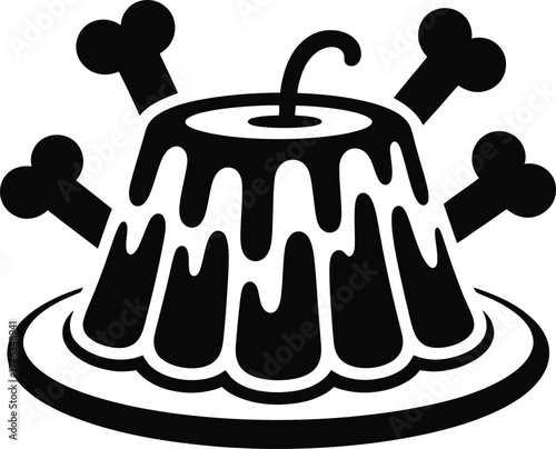 Vector art of halloween pudding with bones.