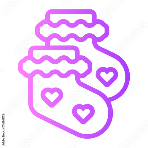baby socks gradient icon