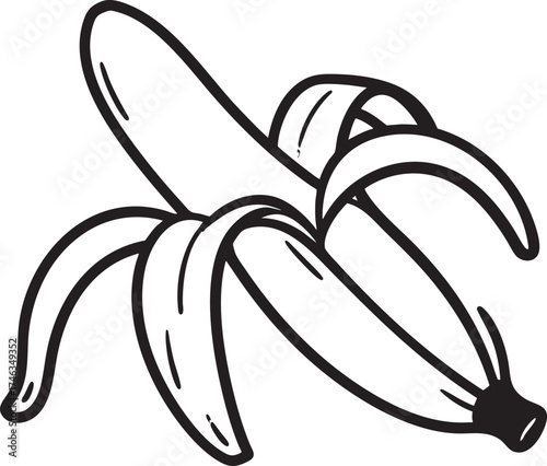 Banana Skin Silhouette | Black Vector Illustration Artwork