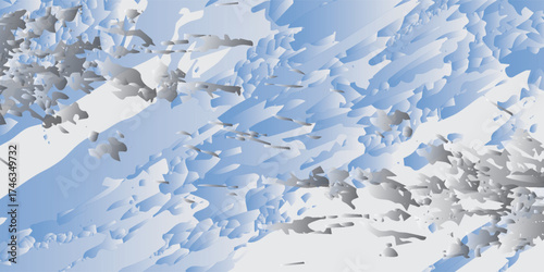 Abstract Digital Artwork Featuring Blue and Gray Geometric Shapes.