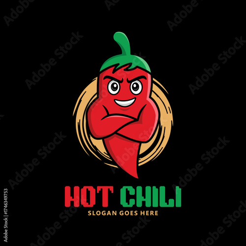 Hot chili art logo vector design