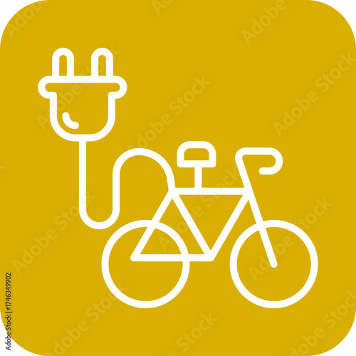 Electric Bike Icon Style