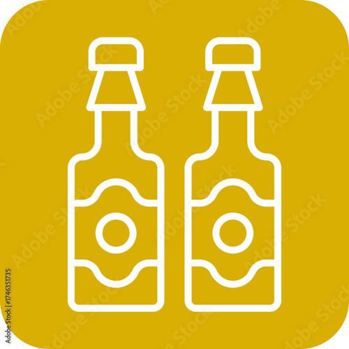 Beer Bottles Icon Style