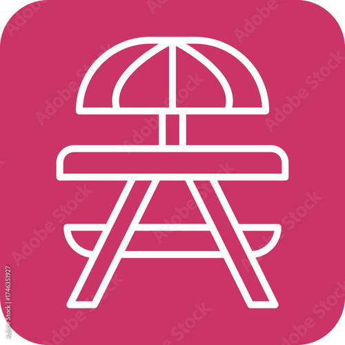 Picnic of Table Icon Style
