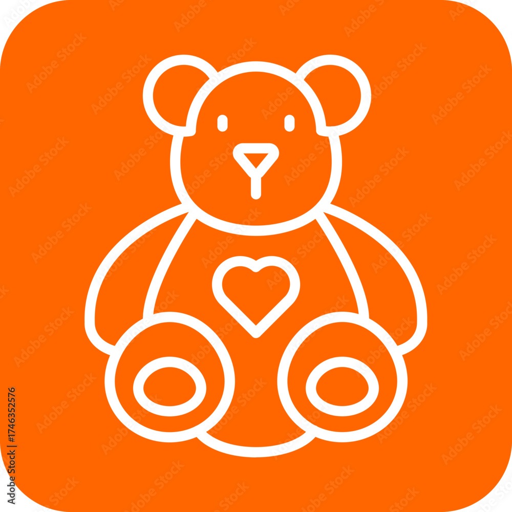 Obraz premium Stuffed Bear Icon Style