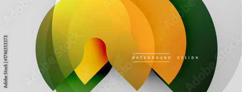 Abstract colorful lines, overlapping shapes create dynamic visual effect. Modern design elements, gradients, smooth transitions present.