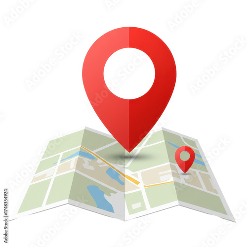 Free Download Map with location pin markers, indicating a destination or point of interest. - GFXLoad