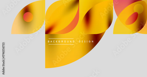 Abstract fluid shapes, warm colors, modern design. Minimalist composition, gradient effect, dynamic flow. Background elements create visual interest.