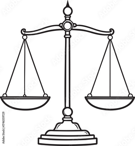 Antique Measuring Scale | Black Vector Silhouette Illustration