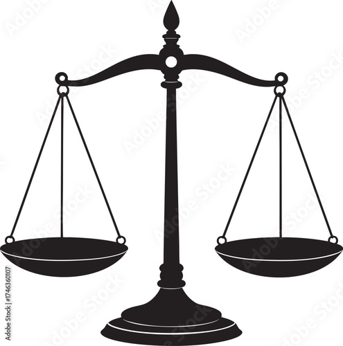 Antique Measuring Scale | Black Vector Silhouette Illustration
