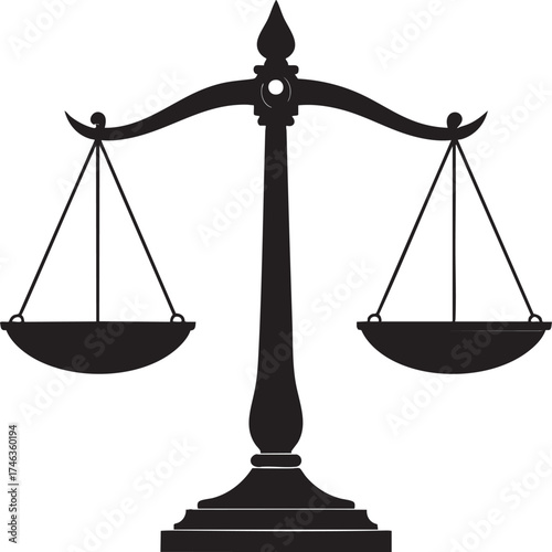 Antique Measuring Scale | Black Vector Silhouette Illustration