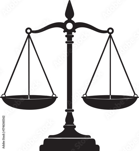 Antique Measuring Scale | Black Vector Silhouette Illustration